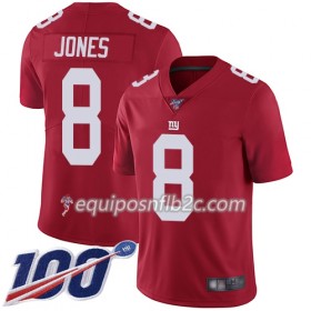 Camiseta Hombre NFL New York Giants Daniel Jones 8 Nike Rojo 100th